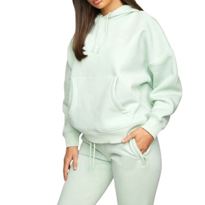Sudadera con Capucha Extra Grande para Mujer, Color Sólido, Manga Larga, Felpa de Algodón, con Bolsillos, para Otoño - Product Image 4