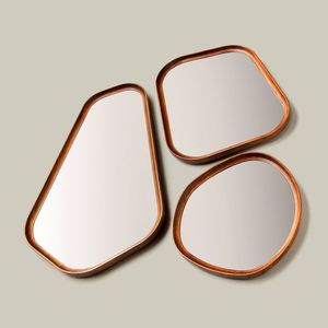 Marcos de espejo de madera rústica personalizados, tallas de vid florales hechas a mano, diseño bohemio, decoración de pared de granja moderna, madera decorativa - Product Image 3