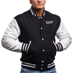 Chaquetas universitarias de lana gruesa para hombre para ropa de invierno, chaquetas universitarias de moda con ribete acanalado y botón frontal - Product Image 2