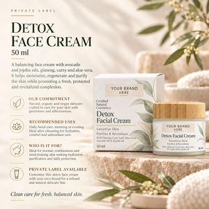 Crema Viso Detox a Marchio Privato 50ml |   Cura della Pelle Antiossidante e Idratante |   Produttore OEM Spagna - Product Image 2