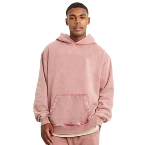 Surdimensionné professionnellement élégant Logo personnalisé 400 GSM coton lourd sans ficelle lavé à l'acide pull Fit sweats à capuche d'hiver - Product Image 1