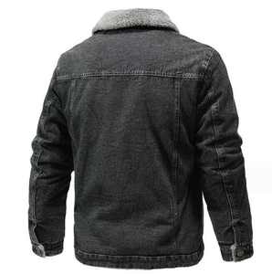 Wholesale Men's fur <b>jacket</b> Custom Genuine Leather Stand Collar Letterman Varsity <b>Jacket</b> Plain Dyed Zipper for Winter Motorcycle - Product Image 4