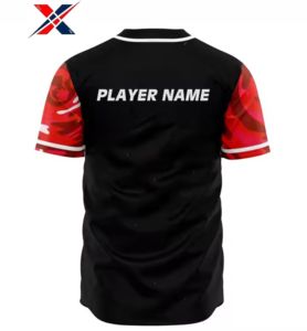 Tenue d'équipe de baseball personnalisée de haute qualité 100 % polyester, respirante, anti-UV, évacuant l'humidité, couleurs personnalisées, logo, nom de l'équipe - Product Image 3
