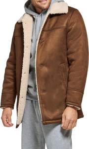 <b>jacket</b> Winter <b>sheepskin</b> <b>jacket</b> for <b>men</b> 100% Polyester Button closure 3 button closure collar finish <b>jacket</b> - Product Image 2