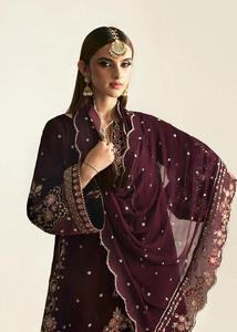 Vêtements indiens et pakistanais pour femmes en mousseline de soie 3 pièces robe de soirée 2025 nouveauté en mousseline de soie robe de mariée pour les femmes - Product Image 2