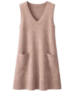 Gilet en tricot sans manches pour femme, col en V, doux, en acrylique, pour l'hiver, superposition décontractée, fabricant personnalisé, OEM, vente en gros, marque - Product Image 1