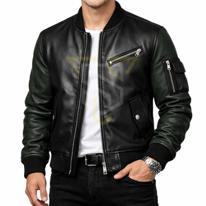 Chaqueta de Cuero para Hombre SANDRA TRADERS con Logotipo Personalizado, Estilo Urbano, Cuello Alto, Cierre de Cremallera, Transpirable, Lavada, Corte Regular - Product Image 3