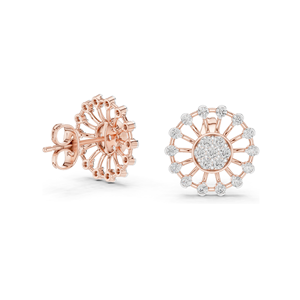 Lab-Grown Diamond Flower <b>Earrings</b> 0.7 CT VVS-VS EF Clarity 18KT, 14KT, 10KT Gold & 925 Silver <b>Moissanite</b> & Rose, Yellow, - Product Image 1