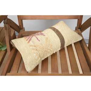 Luxury 8x16 Inch Beige Kilim Wool Pillow Rustic Design Vintage <b>Fluffy</b> Floral Print Woven Technique Silk Portable <b>Bedding</b> - Product Image 5