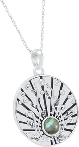 925 argent Sterling Labradorite forme ronde pendentif en pierres précieuses fait à la main cadeau de mariage parfait pour l'amour avec 925 bijoux estampillés - Product Image 3