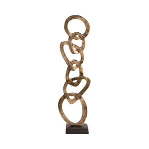 Minimalista abstracto oro moderno Metal escultura Mesa escaparate estantería Oficina Metal hecho a mano boda regalo escultura Decoración - Product Image 3