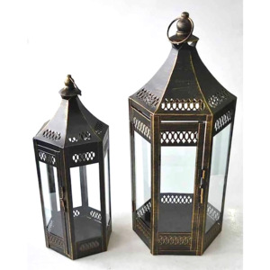 Nordic Style Black Antique Glass <b>Large</b> Metal <b>Candle</b> Pillar Holder Home Decor Garden Christmas <b>Lanterns</b> and <b>Candle</b> Jars - Product Image 6