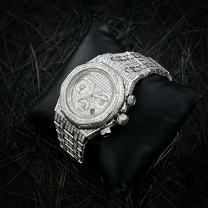 Personalizado Lujoso Sparkling VVS Leb Grown Diamond Reloj Hecho a mano Totalmente Iced Out Diamond Hip Hop Relojes Precio al por mayor - Product Image 5