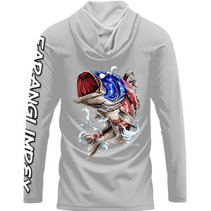 Camisas de manga larga de verano transpirables hechas a medida OEM ropa de protección UV de secado rápido máscara con capucha camisetas de pesca UV ropa deportiva - Product Image 1