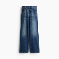 Pantalon en jean taille haute, coupe large, décontracté, sexy, pour l'été, idéal pour les fêtes, écologique, séchage rapide, coupe-vent, polyester/coton