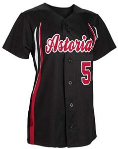 Women's Baseball Jersey Black Red <b>White</b> Screen Printed Moisture Wicking Short Sleeve <b>Button</b> Front Adult Regular Fit - Product Image 1