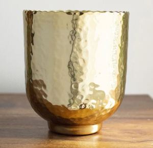 Jardinière de luxe en métal martelé doré de meilleure qualité Pot de fleur fini brillant pour la décoration intérieure et le jardin État neuf - Product Image 4