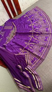 Tela de satén Malay para mujer, tejido bordado para fiesta, Choli, Lehenga Choli, India y pakistaní, color púrpura - Product Image 6