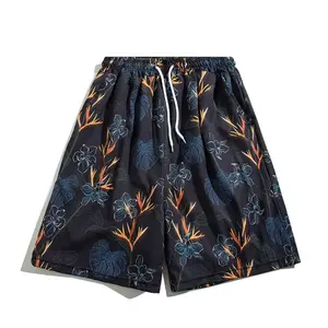 Vente en gros personnalisée de haute qualité 2024 Short de plage en maille à séchage rapide Short de mer en polyester de style hawaïen pour hommes