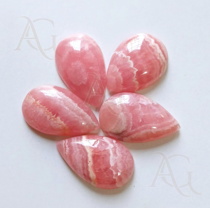 Rodocrosita peras pera cabujón piedra preciosa suelta Rosa piedra opaca venta al por mayor joyería de plata con bandas de 3x5mm a 20x30mm - Product Image 1