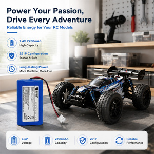 Batterie au lithium 18650 2S1P 7,4V 2200mAh, batterie lithium-ion rechargeable pour jouets électriques, modèles RC, fabricant OEM ODM - Product Image 2