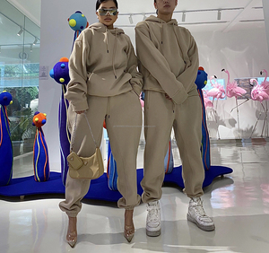 2025ชุดเสื้อฮู้ดตัวยาวสำหรับผู้หญิงชุด2ชิ้นเสื้อฮู้ดผ้าฟลีซขนแกะไซส์ใหญ่พิเศษสำหรับฤดูหนาว - Product Image 2