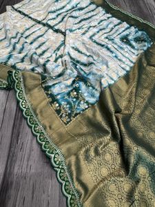 Diseñador indio Sari amantes de la moda último estampado tradicional Sari blusa exclusiva ropa de fiesta de lujo ropa de fiesta ropa de novia - Product Image 5