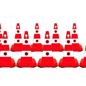 กรวยจราจรแบบตาแมว 10 อัน ขนาด 60 ซม. สะท้อนแสง พร้อมวัสดุ PVC ยาง HDPE และ PC - Product Image 1
