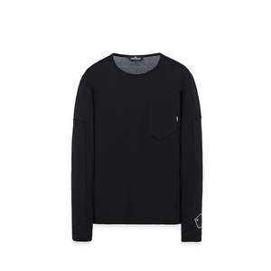   T-shirt oversize à manches longues 100% coton tricoté, motif uni, tissu compressé 300 grammes - Product Image 1