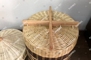 Meilleure collection de paniers de rangement en bambou et en rotin, organisateur d'espace de cuisine rond écologique, prix de gros - Product Image 6