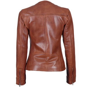Chaqueta de cuero PU de alta calidad para mujer, venta al por mayor, diseño de talla grande Reversible a la moda para invierno para mujer, servicio OEM - Product Image 4