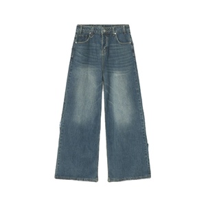 Vaqueros holgados retro personalizados para hombre con logo, lavado a la piedra y ligeros para la temporada de otoño-invierno - Product Image 2