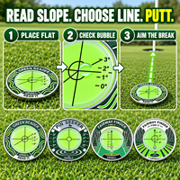 Niveau à bulle double face pour lecteur de green de golf, outil de lecture de pente pour le putting, en stock, logo personnalisé, accessoire de golf, vente en gros