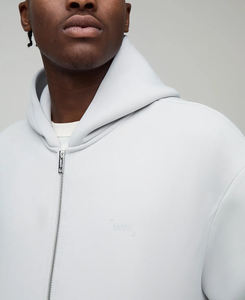 Vente en gros de sweat à capuche surdimensionné avec fermeture éclair personnalisé pour hommes 500GSM Heavyweight Cotton Fleece avec DTF Printed Logo Winter Essential - Product Image 4