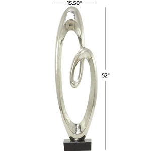 ประติมากรรมตกแต่งแนวนามธรรมแบบหมุนทำจากอะลูมิเนียมเทียมปรับแต่งได้พร้อมการใช้งานฐานสีดำ - Product Image 2