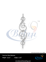 Balustrade de balcon sans cadre en fonte moderne Balaji Metals, design orné à motifs en spirale, fixation au sol, protection UV, résistante à la rouille et à l'eau