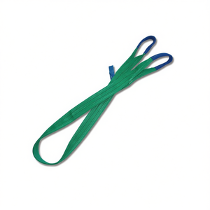 2t Lifting <b>Sling</b> Green Double-Layer Flat Webbing Reinforced Loops High Tenacity Polyester (PES) Packaging Ropes - Product Image 2