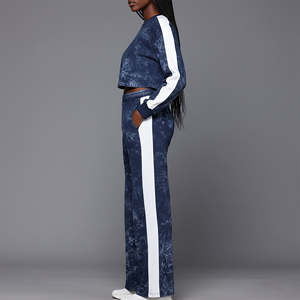 Ensemble survêtement de qualité supérieure pour l'hiver, sweat-shirt à capuche et jogging, 100% coton respirant, lavage à l'acide, coupe régulière, molleton - Product Image 2