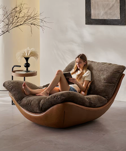 Fauteuil inclinable manuel rembourré en mousse, chaise longue douce, mobilier de salon, design moderne mi-siècle, pour salle à manger et appartement - Product Image 1