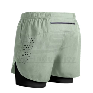 Pantalones Cortos Deportivos 2 en 1 para Hombre de Alta Calidad con Logotipo Personalizado OEM, Pantalones Cortos de Entrenamiento de Doble Capa con Bolsillos Tejidos, Fabricante - Product Image 3