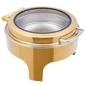 Recipiente para Calentar Alimentos de Acero Inoxidable Dorado y Negro TCA TCACD51, Tamaño y Logotipo Personalizables para Catering, Hotel, Buffet, Calentador de Alimentos, India - Product Image 3