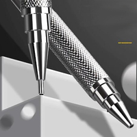 Crayon automatique en métal argenté de marque JR, vente en gros, pour écriture et dessin professionnels, encre noire 0,5 mm, gravure laser, plusieurs tailles, NM-121