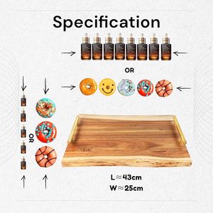 Plateau de service élégant en bois brut, planche à charcuterie rustique, support à gâteau, ottoman, porte-bougie, multifonctionnel, écologique - Product Image 4