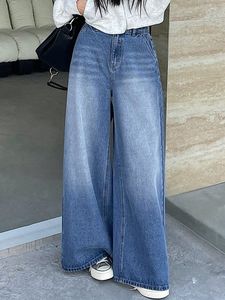 Haute qualité femmes pantalons et pantalons jambes larges Palazzo bleu Denim Slim Fit Vintage décontracté mode ventes entières - Product Image 3