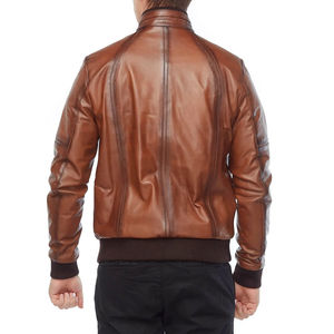 2025 veste en cuir véritable de haute qualité pour hommes Logo personnalisé imprimé OEM mode vêtements d'hiver avec veste en cuir du Pakistan - Product Image 2