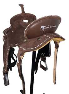 Selles en cuir roughtout de haute qualité selle de cheval d'équitation occidentale selles de dressage occidental pour chevaux cavalier Portable - Product Image 3