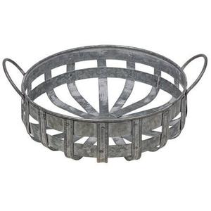 Galvanized Metal Round <b>Basket</b> Washed <b>Basket</b> with <b>Handles</b> - Product Image 5