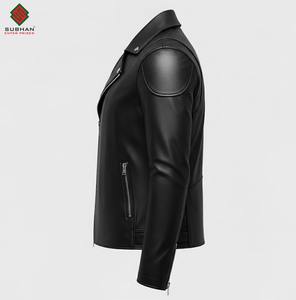 Chaqueta Bomber de Cuero Sintético Entallada Hecha a Mano |   Ropa de abrigo informal de invierno para hombre, con cierre y cuello mandarín, servicio OEM - Product Image 6
