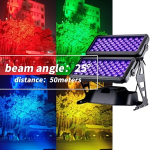 Arandela de pared de doble cabezal IP65 Luz de escenario Lámpara de proyección RGBW Iluminación de paisaje impermeable DMX512 Luces de inundación LED a todo color - Product Image 4