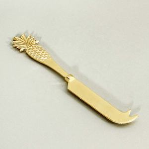 Ensemble de couverts à fromage de luxe en acier inoxydable, finition dorée, Style brindille en relief, poignée faite à la main, outils à fromage - Product Image 3